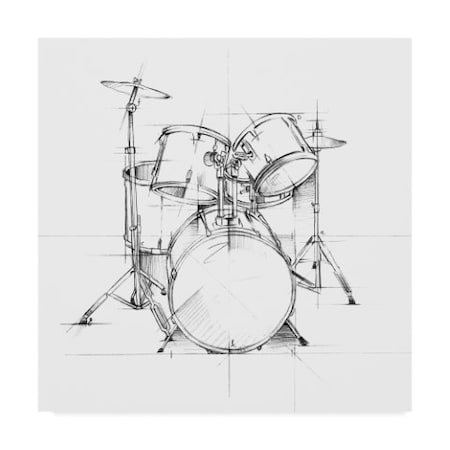 Trademark Fine Art Ethan Harper 'Drum Sketch' Canvas Art, 35x35 WAG04090-C3535GG